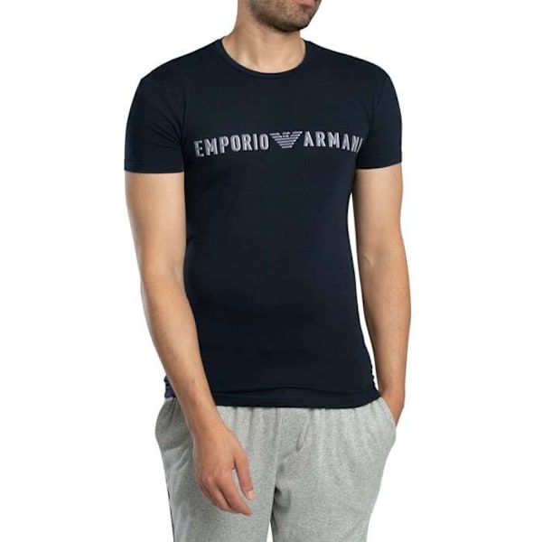 T-paita Kaula-aukoilla Lounge Mega Logo - Emporio Armani Blå jag