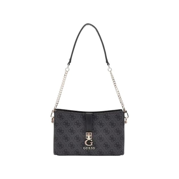 GUESS Darksilver svart axelväska för kvinnor - Zamira Top Zip Axelväska Kol-logo 300567 mörkgrå, svart