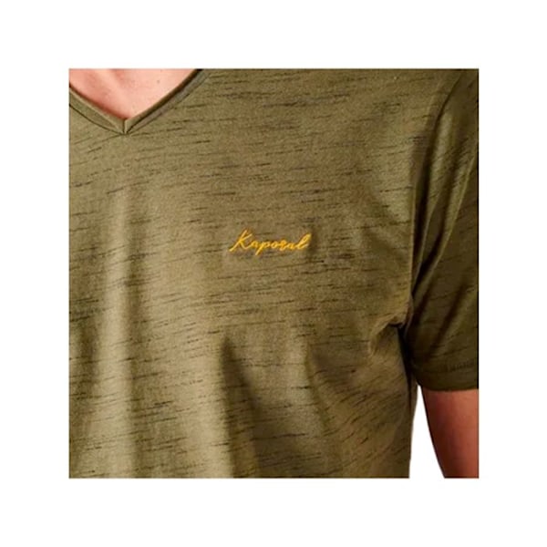 T-shirt herr KAPORAL NETER - färg kaki - V-ringning - korta ärmar - regular passform Kaki S
