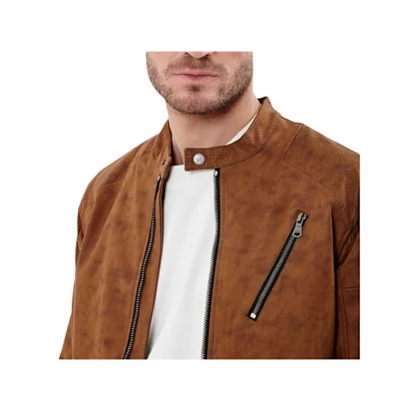Bombarjacka Kaporal brun - Slim fit - Knappad krage Kamel XL