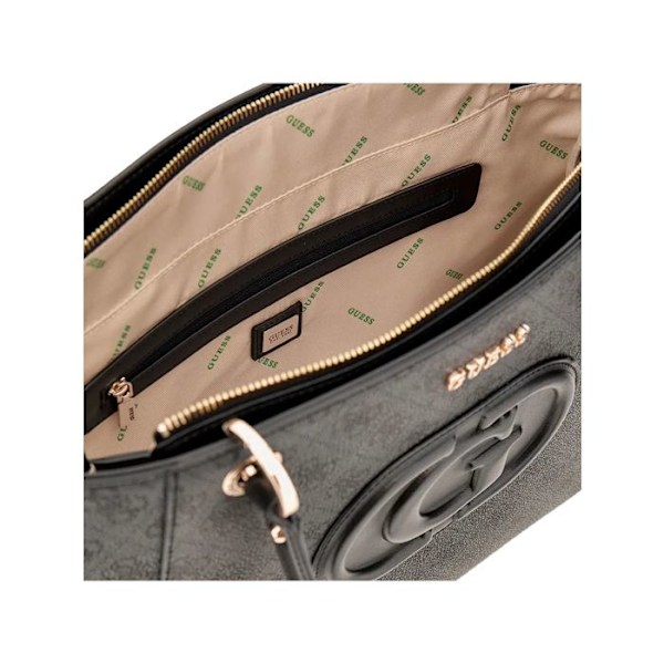Strandtaske - Guess Jeans - Monogram - Sort - 25x26x10 cm - Lynlås SVARTAR