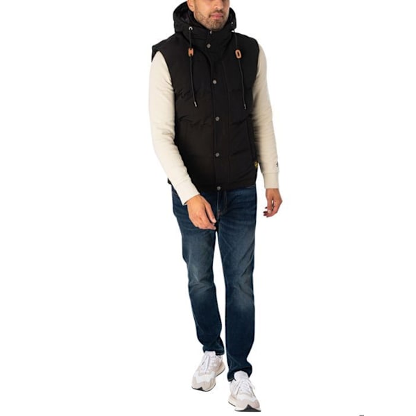 Doudoune SUPERDRY Everest med hætte 12A - Herre - Sort - Lynlås Svart jag