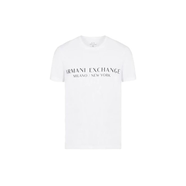 T-paita Miehet - ARMANI EXCHANGE - Valkoinen - Rintalogolla - Pyöreä kaula-aukko - Lyhyet hihat Vit S