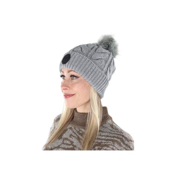 Mössa Gissa Dam pompom Grå Ull Grå jag