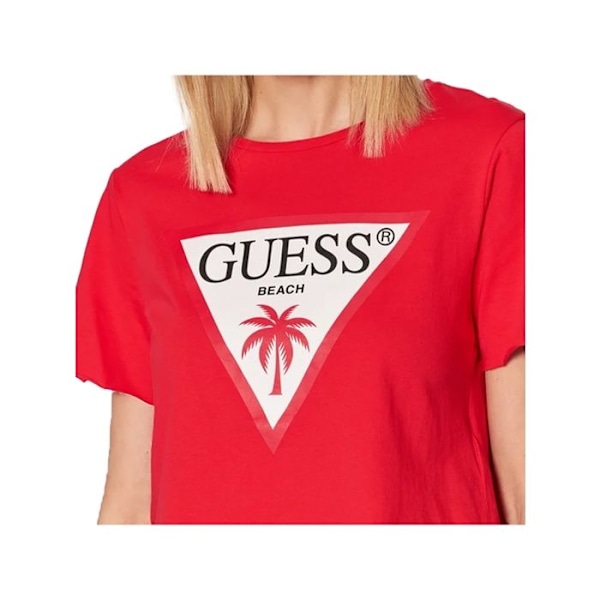 T-shirt Guess Dame Palmas Rouge Coton Röd jag