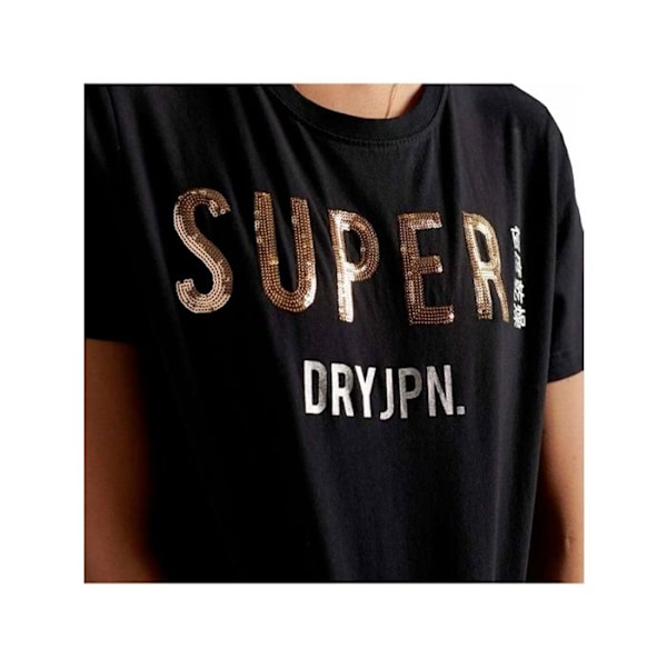 T-shirt Superdry Dame Jpn Paillette sort Coton Svart XS