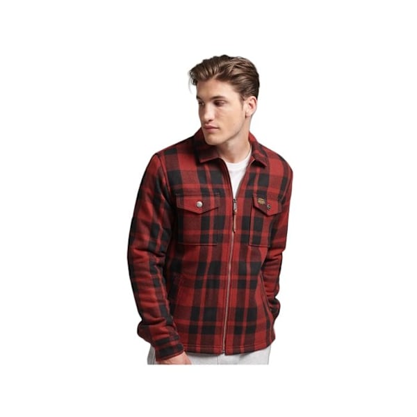 Superdry Miesten Ruudullinen Punainen Puuvilla Paita Röd S