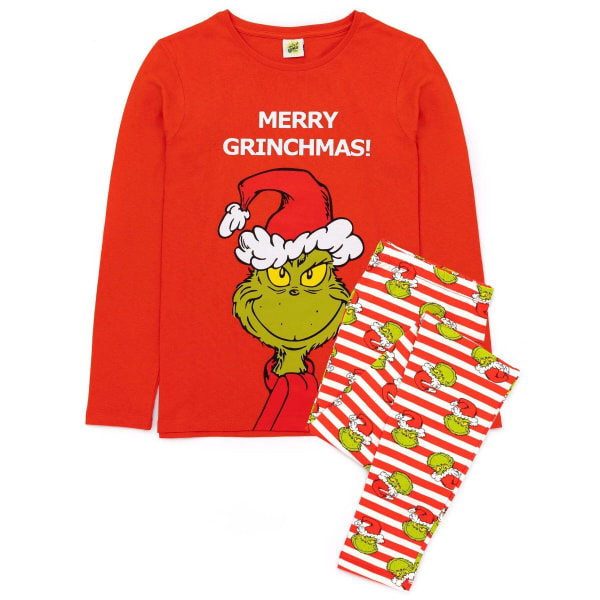 The Grinch Dame/Dame Jul Pyjamas Set Rød/Grønn/Hvit Red/Green/White M