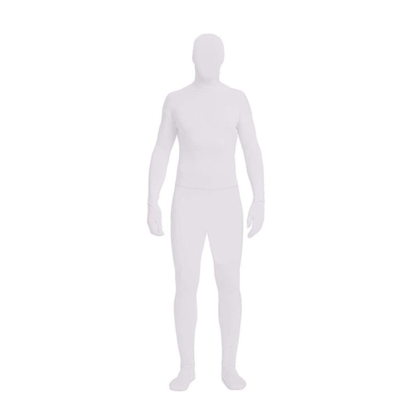 Festdragt Invisible Morph Suit Voksen Herre Dame Full White White 180CM