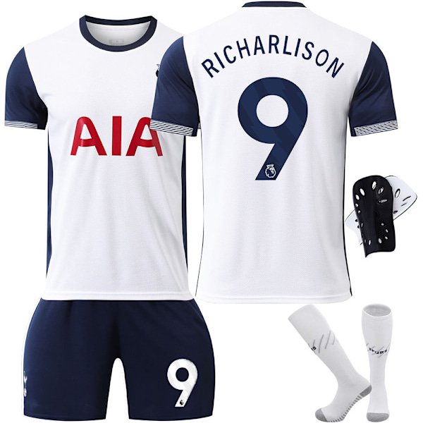 2425 Tottenham Hotspur Kotipelipaita Lyhythihainen Jalkapallopaita - Setti - Nro 7 Son Heung-min 17 Romero 17 + Sukat 24(130-140cm)