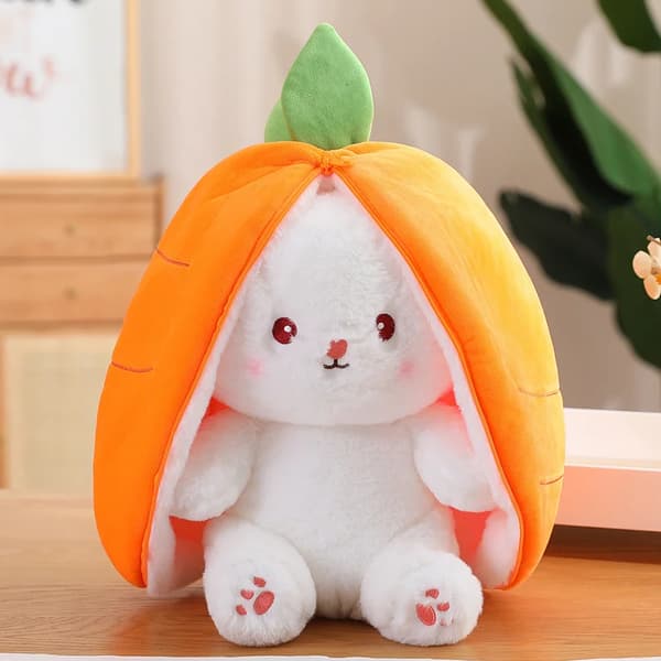 Mub- Variable strawberry rabbit plush doll multi-form cute carrot rabbit plush toy 1 1 35Cm