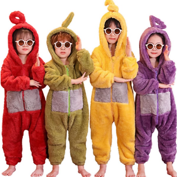 Anime Teletubbies Kostume Børn Pyjamas Sovetøj Jumpsuit red 120-130cm