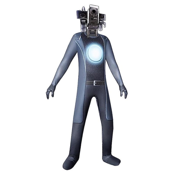 Skibidi Toilet Cosplay Costume, Tv Man Cameraman Cosplay Jumpsuit Halloween Bodysuit Kid Video Game -a cameraman cameraman Adult 160