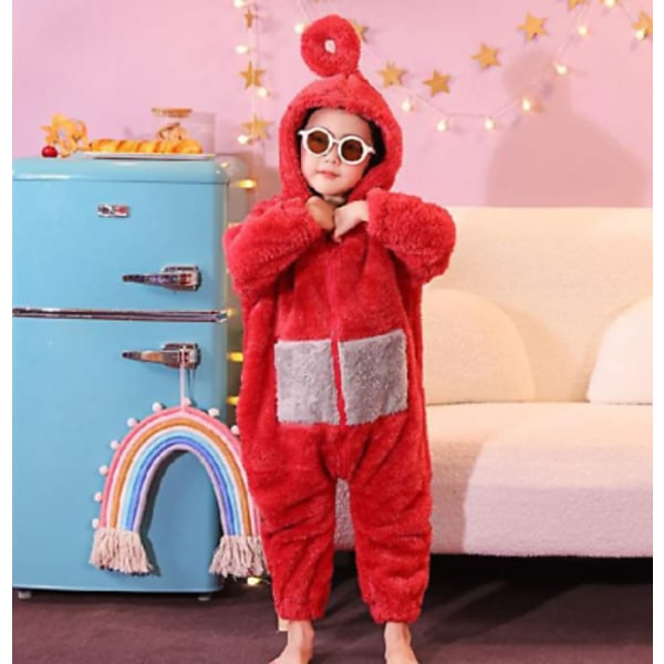 Anime Teletubbies Kostume Børn Pyjamas Sovetøj Jumpsuit red 85-105cm