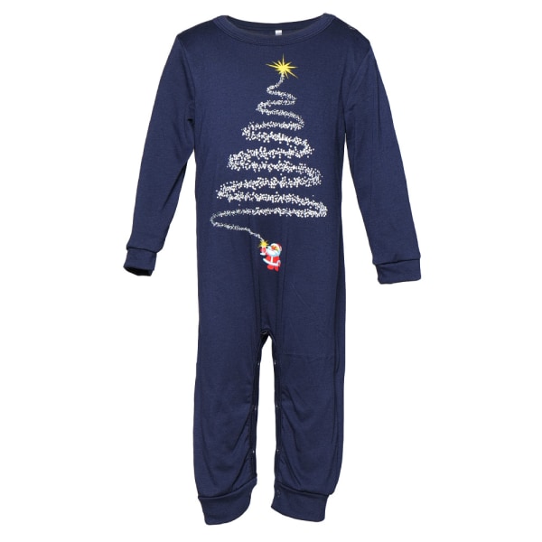 Julepysjamas for familien, matchende familiens jule-PJ-sett Blue Mom XL