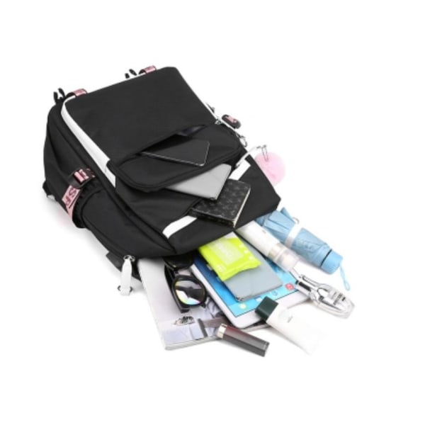 stitch ryggsäck barn ryggsäckar ryggväska med USB uttag 1st lyserød