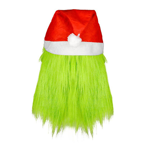 Grinchmask med Red Hat Juldräkt Latex helhuvudmask