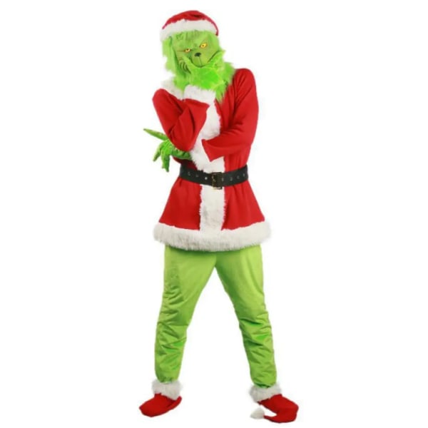 Voksen Cosplay Kostume, Julegrøn Monster Kostume Sæt XL