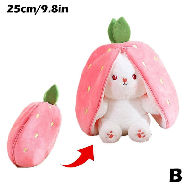 18-35 CM Kanin Plys Legetøj Bamse Doll Plys Gulerod Med Jordbær Onesize - Perfekt strawberry 25cm onesize