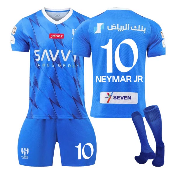 23-24 Saudi League Riyadh New oon tröja Hemma Blå Neymar nr 10 fotbollströja NO.10 NEYMAR JR M