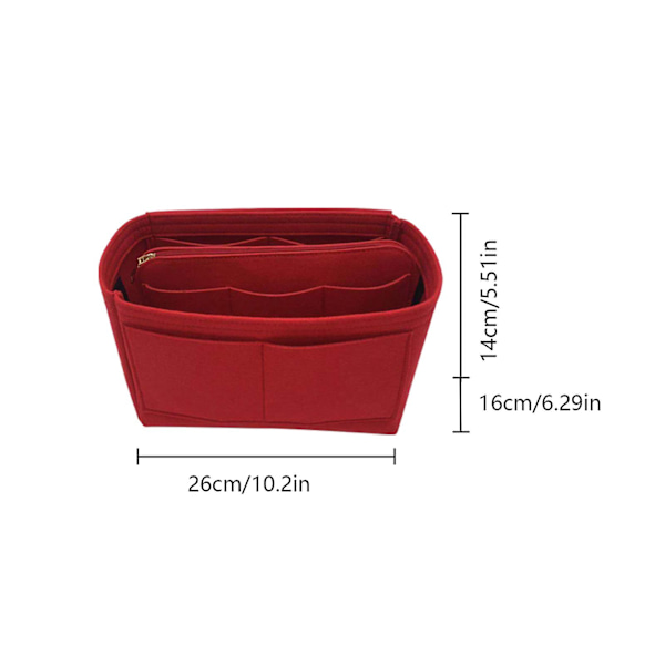 2023 New Best Discount Travel Organizer Handväska Filtväska Tote Liner Handväska Påse Insats Dam 3 storlekar Red Red 26*13*16
