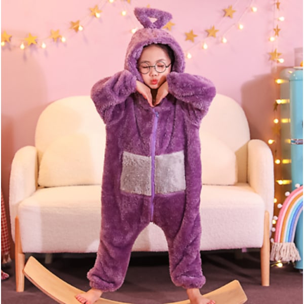 Anime Teletubbies Kostume Børn Pyjamas Sovetøj Jumpsuit purple 120-130cm