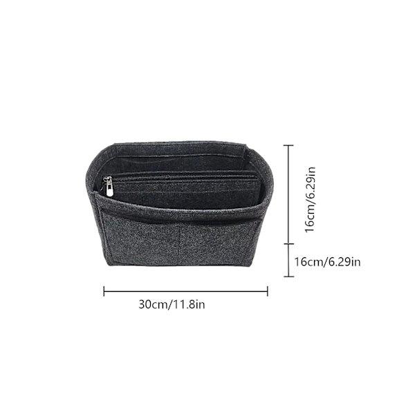 2023 New Best Discount Travel Organizer Handväska Filtväska Tote Liner Handväska Påse Insats Dam 3 storlekar Gray Gray 30*17*18