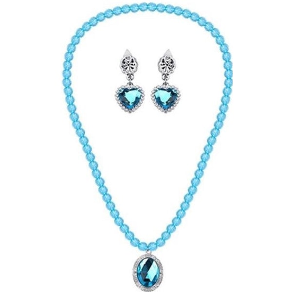 Elsa prinsess-set tiara, stav, handskar, halsband och örhängen