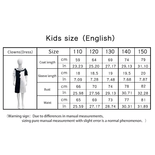 Litotail Killer Terrifier Clown Jumpsuit Sort Hvid Kostume Bodysuit Fest Halloween Outfit Tøj C C 150cm