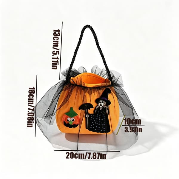 Halloween-godispåsar med applikationer av häxa och pumpa 3pcs