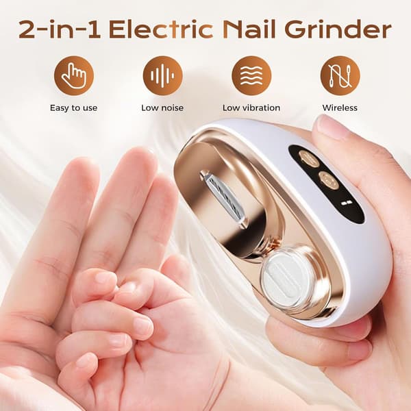 Multifunktionell 2-i-1 elektrisk nagelklippare med tre hastighetsinställningar.