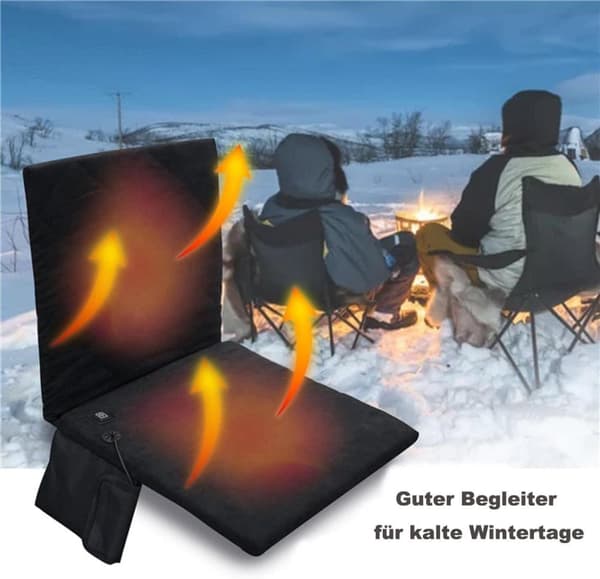Lollanda Uppvärmd sittdyna för utomhusbruk (USB-driven, 3 temperaturinställningar, halkfri) – Svart