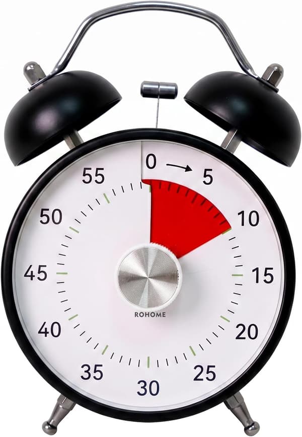 Analog visuell timer 60 minuter, tyst nedräkningstimer med dubbelt larm för klassrum, studier, matlagning och tidshantering, rosa Pink