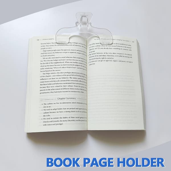 Transparent Book Clip - Bookmark for Page Holder, Reading Accessory Convenient for Reading Teaching and Fixing Manuscripts, Suitable