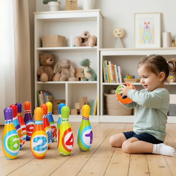 Bowlingset, partyleksaker, lämpligt för barn i åldern 2–5 år.