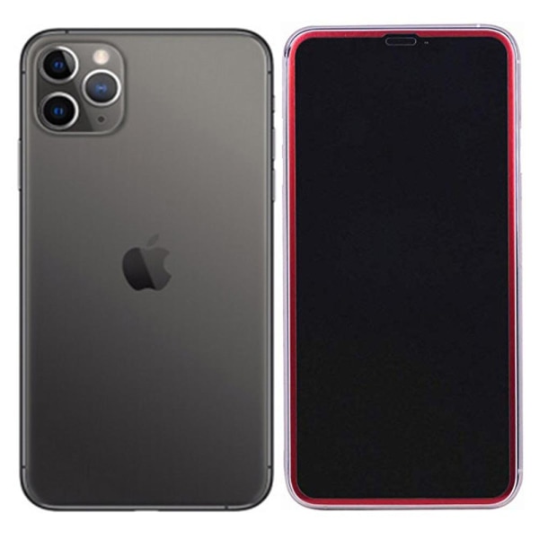 Skärmskydd 3D Aluminiumram iPhone 11 Pro Max 2-PACK Röd