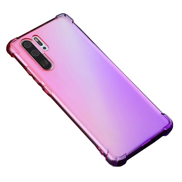 Huawei P30 Pro - Stødabsorberende Floveme Silikone Cover Blå/Rosa