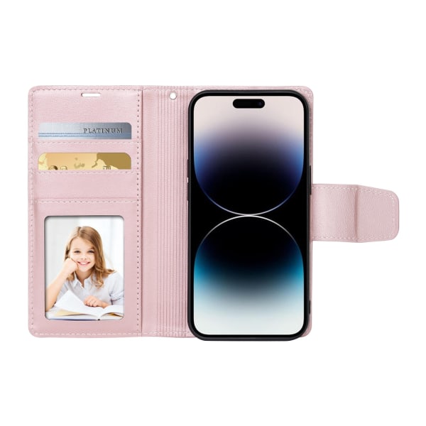 iPhone 15 Plus 2-i-1 Mobilfodral Pink gold