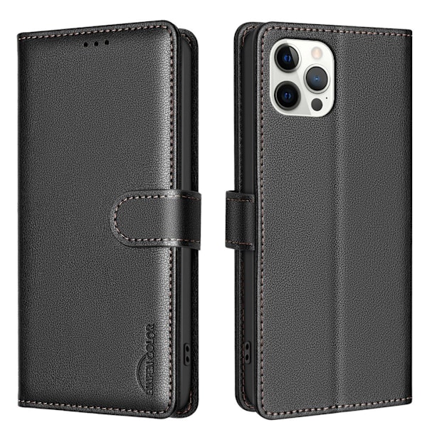 iPhone 13 Pro Skydd - Fodral med RFID & Stativ Svart
