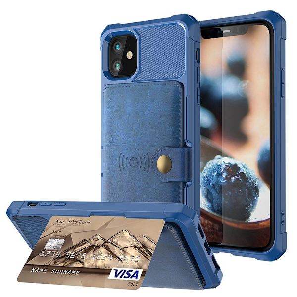 iPhone 12 Mini - Praktisk taske med kortholder Svart