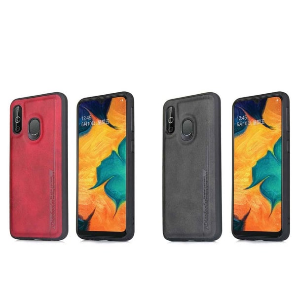 Samsung Galaxy A40 - Stötdämpande Pu-Läder Skal Svart