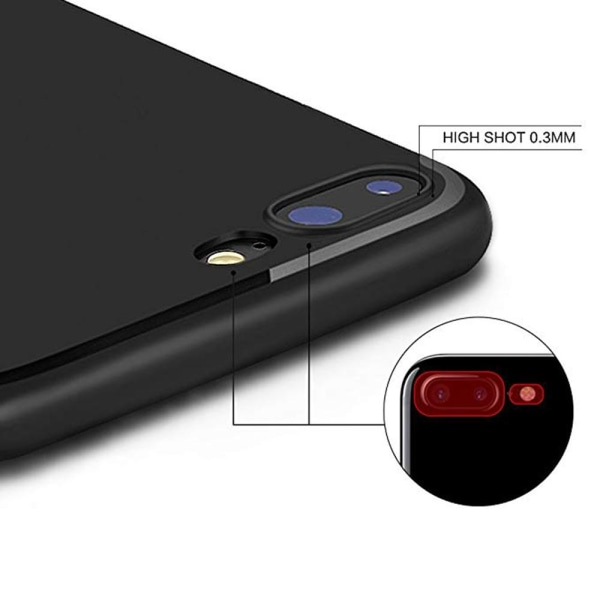 iPhone 7 Plus - Mattbehandlat Praktiskt Silikonskal Svart