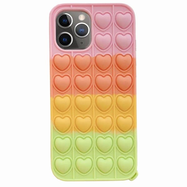 iPhone 12 Pro - Fidget Pop It Simple Dimple Silikonskal Grön-Gul-Blå-Rosa