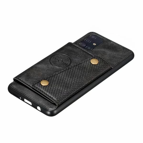 Samsung Galaxy A51 - Effektfullt Stilsäkert Skal med Kortfack Röd