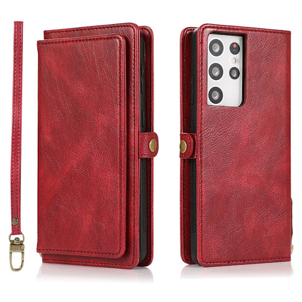 Samsung Galaxy S21 Ultra - 2-1 Pung etui Röd