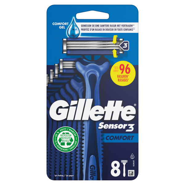 Gillette Sensor3 Kertakäyttöiset parranajokoneet 8 kpl