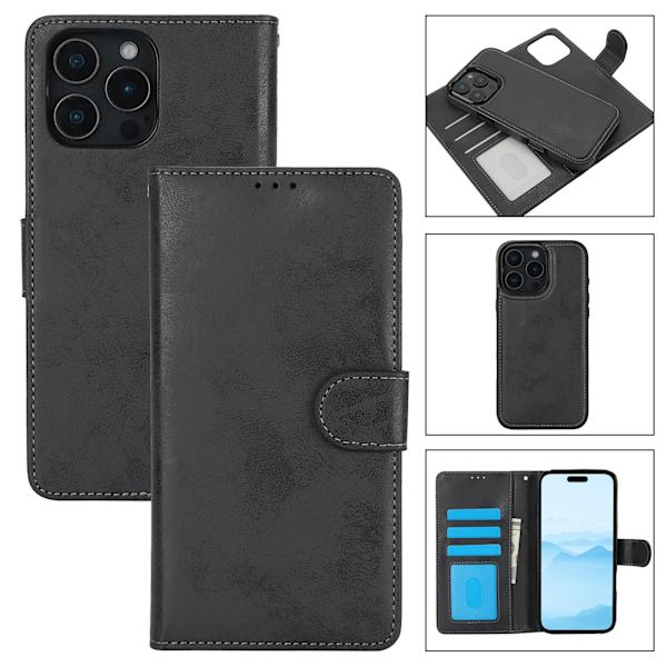 iPhone 16 Pro - Premium Plånboksfodral i Smart design med 3 kortfack Himmelsblå