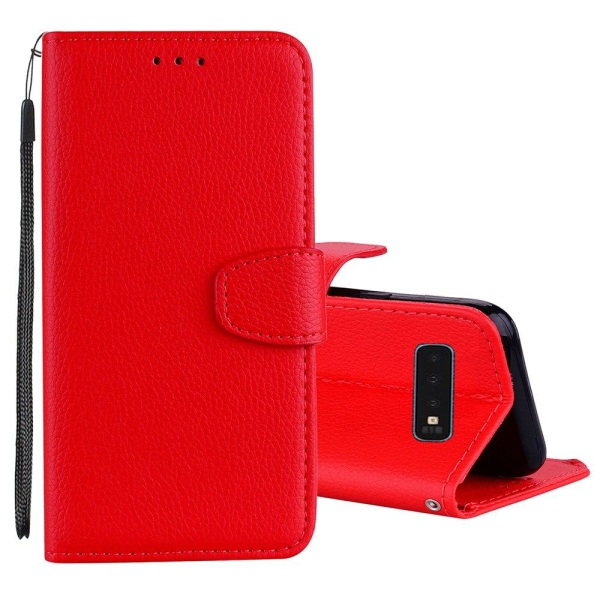 Praktiskt Fodral med Plånbok till Samsung Galaxy S10 Plus Röd
