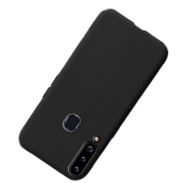 Samsung Galaxy A20S - Mattbehandlat Silikonskal Svart