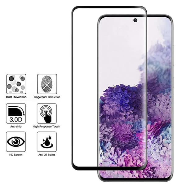 S21 Plus Skärmskydd FULL-GLUE 0,3mm HD-Clear Svart